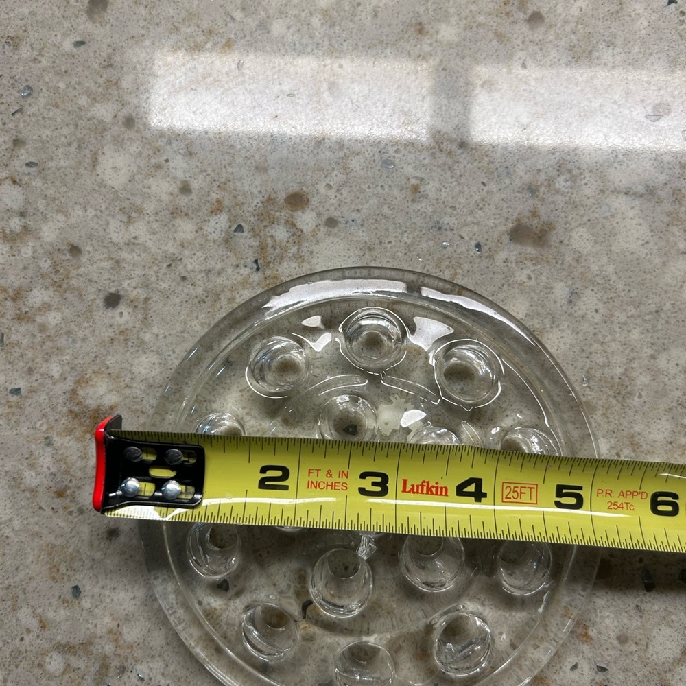Antique Clear Glass Flower Frog